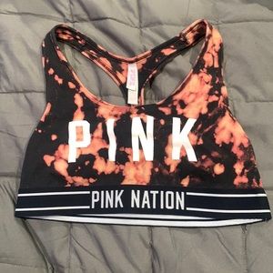 Pink sports bra